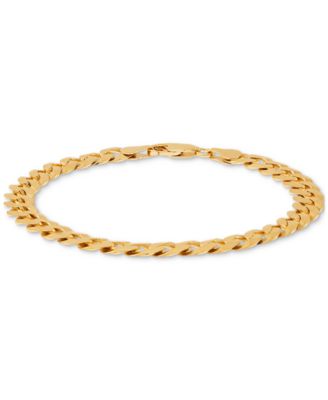 Men's Curb Link Chain Bracelet in 18k Gold-Plated Sterling Silver or Sterling Silver