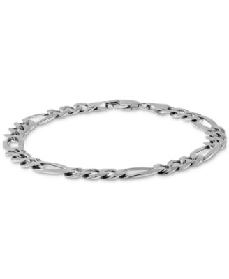 Men’s Figaro Link Chain Bracelet in 18k Gold-Plated Sterling Silver or Sterling Silver