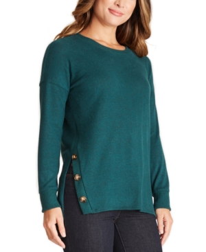 image of Bcx Juniors- Button-Trimmed Tunic Sweater
