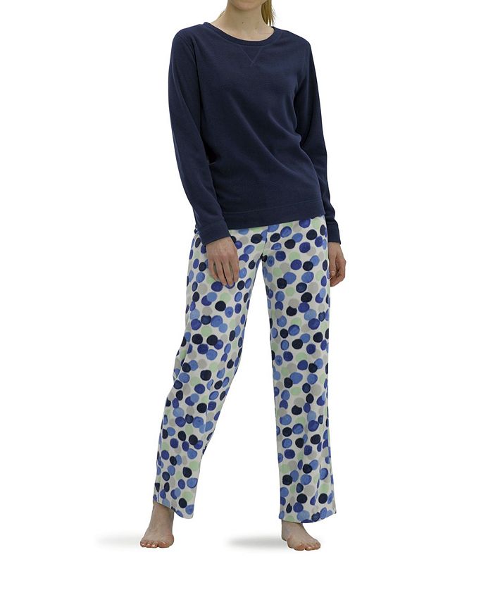 Kendall + Kylie Hue Women's Dots Fleece 2 Piece Pajama Set - Macy's