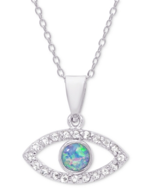 image of Simulated Opal & Cubic Zirconia Evil Eye 18