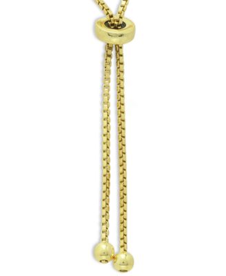 Cubic Zirconia Pineapple Bolo Bracelet in 18k Gold-Plated Sterling Silver, Created for Macy's