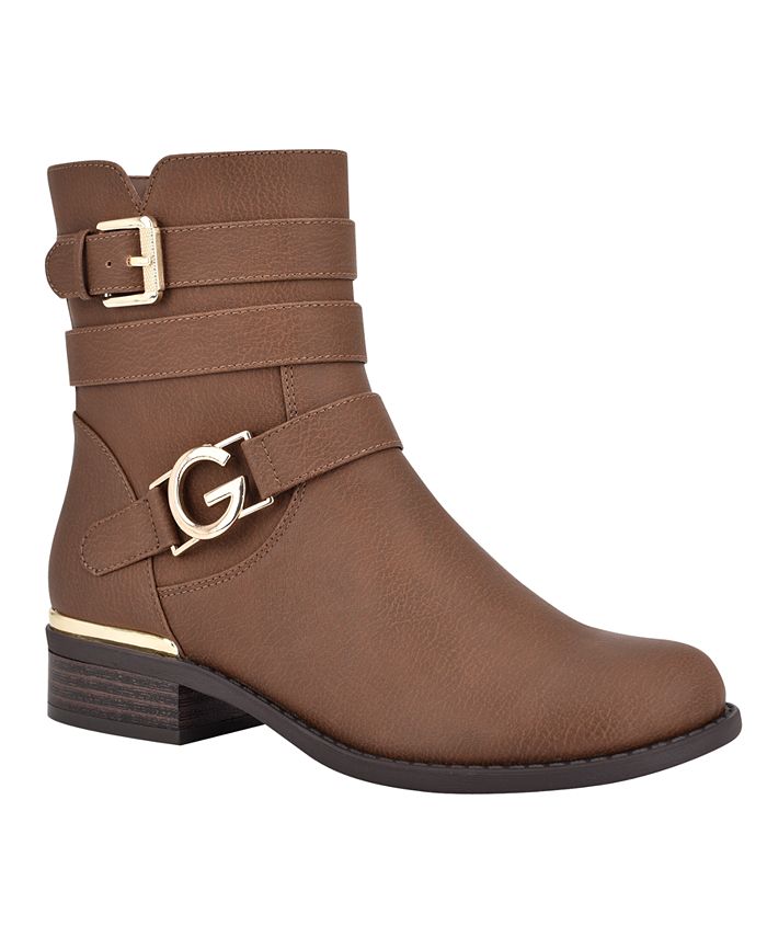 GBG Los Angeles Women's Harlin Round Toe Stacked Heel Boot - Macy's