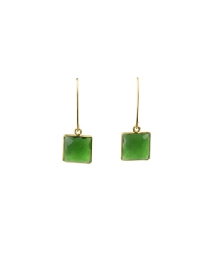 image of Roberta Sher Designs Emerald Quartz Stone Drop Earrings with 14K Gold Filled Artesian Earwires