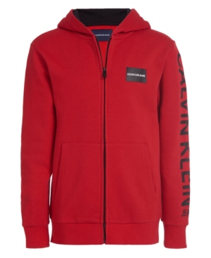 image of Calvin Klein Big Boys Institution Full Zip Hoodie