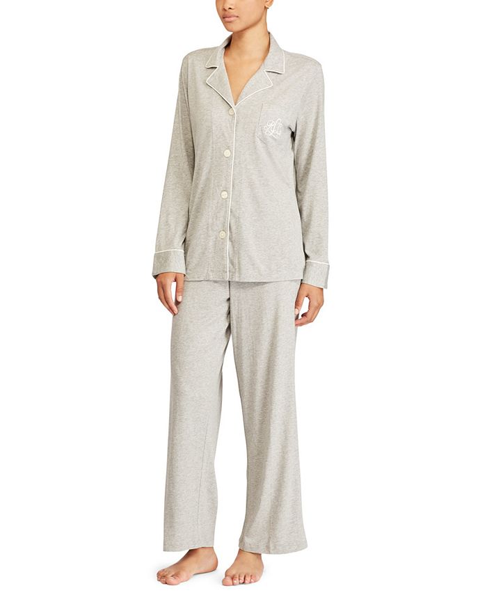 Lauren Ralph Lauren Long Sleeve Knit Pajama Set - Macy's