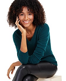 100% Cashmere V-Neck Sweater, Regular & Petite, Created for Macy's