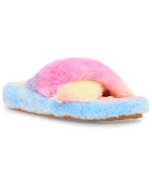 image of Steve Madden Women-s Fuzed Cross-Band Slippers
