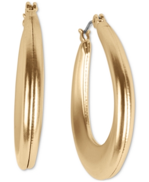 image of Lucky Brand Gold-Tone Tapered Oval Hoop Earrings