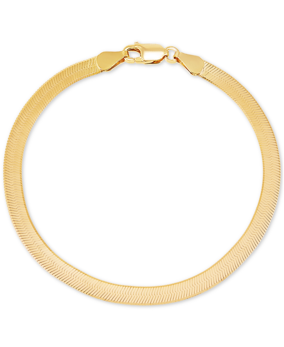 Herringbone Link Chain Bracelet in 18k Gold-Plated Sterling Silver, Created for Macy's - Gold Over Silver
