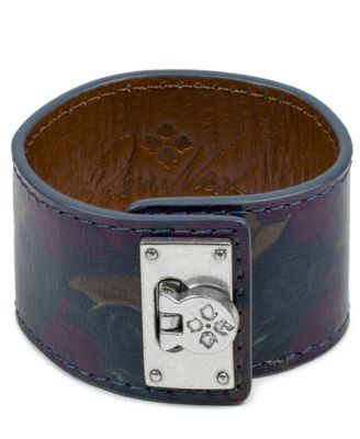 Patricia Nash - Silver-Tone Leather Buckle Wide Bracelet