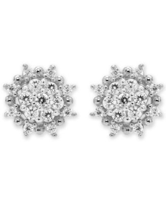 Diamond Cluster Stud Earrings (3/8 ct. t.w.) in 14k White or 14k Gold
