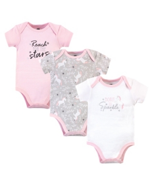 Hudson Baby Girls Whimsical Unicorn Bodysuits Pack of 3