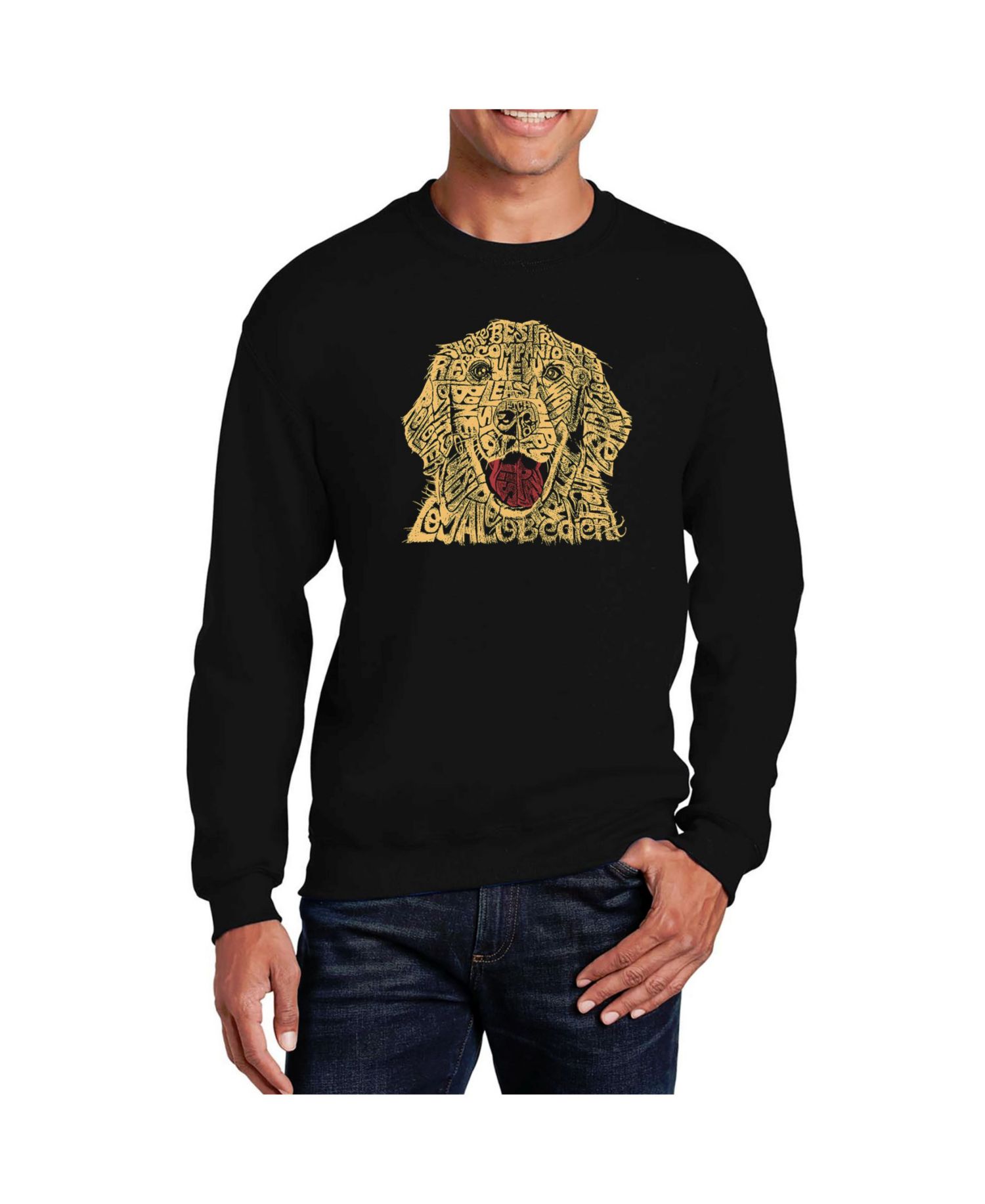 Men's Word Art Dog Crewneck Sweatshirt