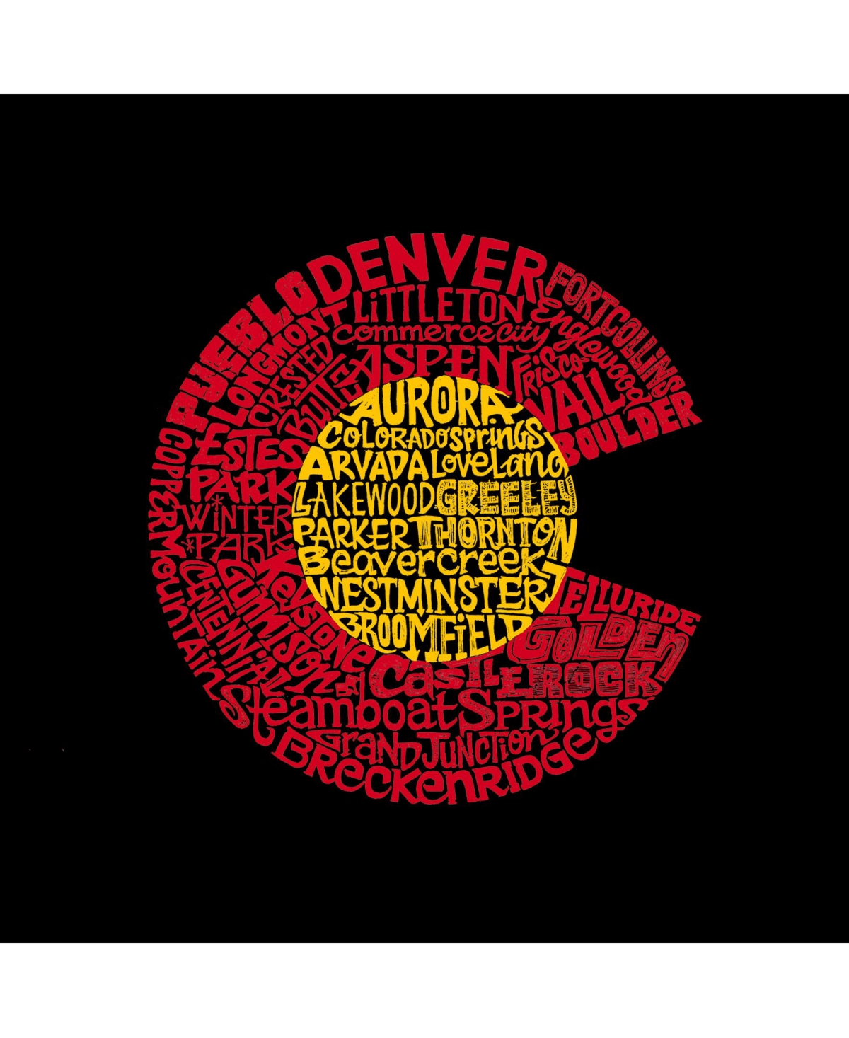 La Pop Art Men's Word Art Colorado Crewneck Sweatshirt