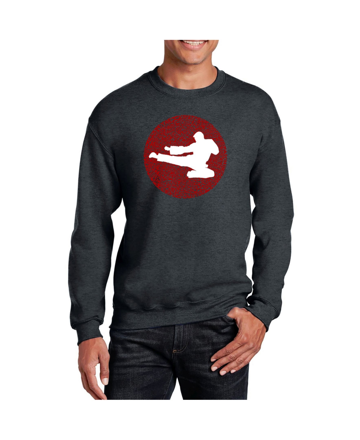 La Pop Art Men's Word Art Types Of Martial Arts Crewneck Sweatshirt