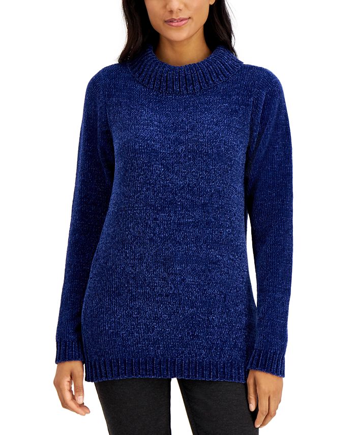 Karen Scott Chenille Cowlneck Sweater, Created for Macy's - Macy's