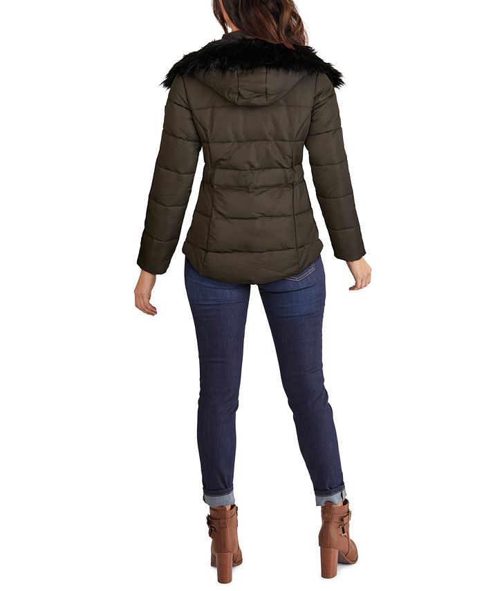 Guess faux clearance fur trim jacket