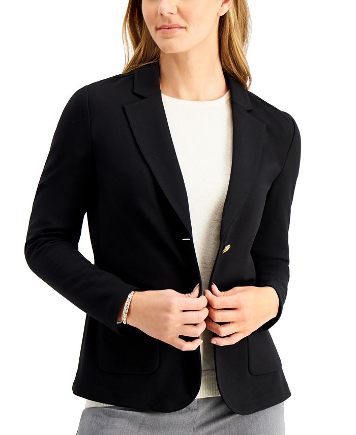 Charter Club Petite Knit Blazer, Created for Macy's & Reviews - Jacket ...