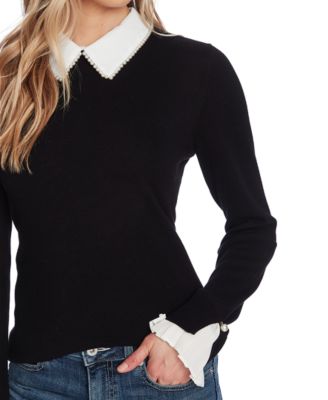 Women's Peter-Pan Collar Pullover Long Sleeve Sweater 