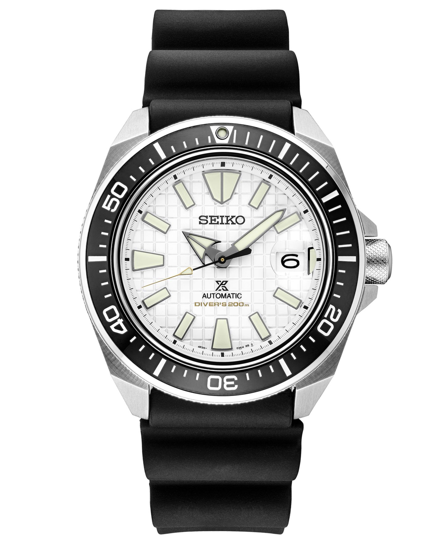 Мужские часы Seiko Automatic Prospex Black Silicone Strap Watch 44mm — фото 1