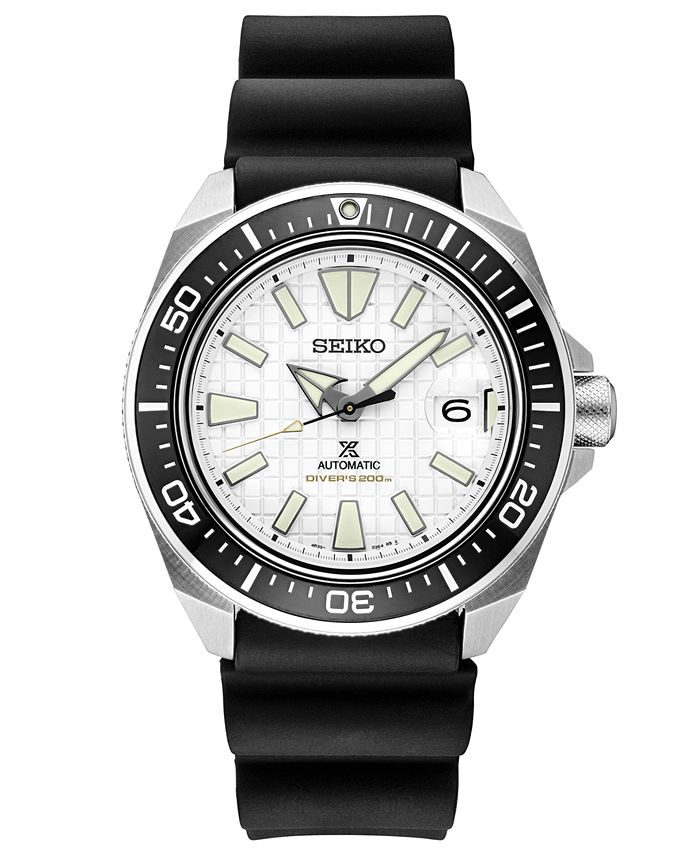 Seiko Men's Automatic Prospex Diver Black Silicone Strap Watch 45mm - Macy's