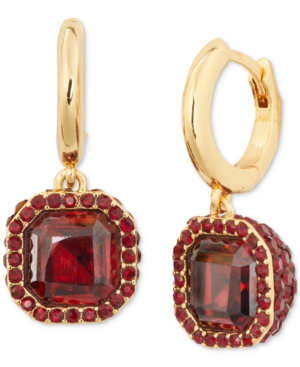 image of Kate Spade New York Gold-Tone Pave & Square Crystal Drop Earrings