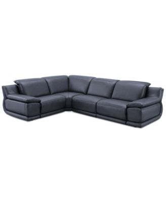 Daisley 4-Pc. Leather "L" Shaped Sectional Sofa with 2 Power Recliners