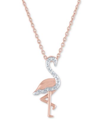 diamond flamingo pendant