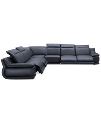 Daisley 6-Pc. Leather "L" Shaped Sectional Sofa with 3 Power Recliners 