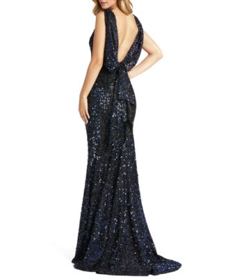 Women's Ieena Sequined Sleeveless Draped Cowl Back Gown