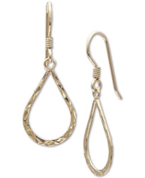 image of Giani Bernini Textured Open Teardrop Drop Earrings in 18k Gold-Plated Sterling Silver, Created for Macys