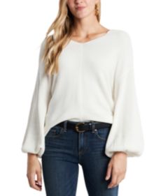 1.STATE Women's Rib-Knit Bubble Sleeve Long Sleeve Sweater - Macy's