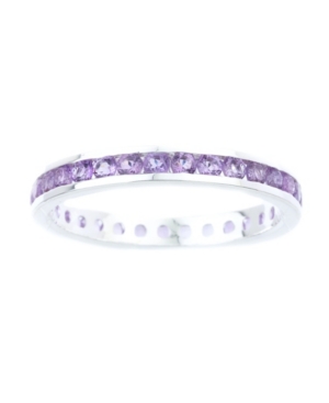 Channel-set Gemstone Ring in Sterling Silver