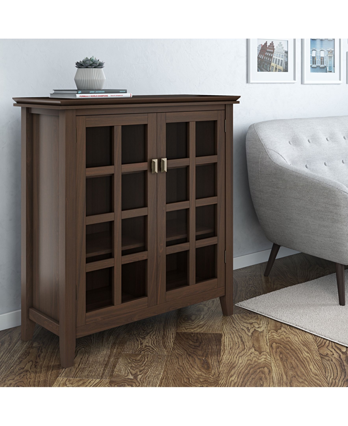 Simpli Home Artisan Solid Wood Medium Storage Cabinet