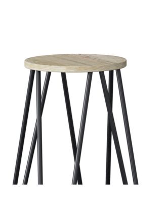 Simeon 30" Metal Bar Stool with Wood Seat