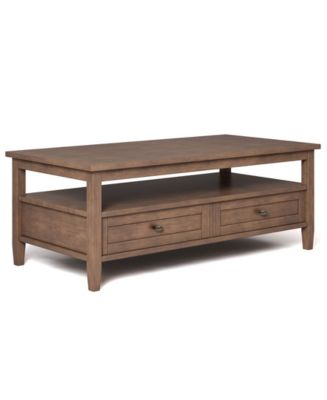 Simpli Home Warm Shaker Solid Wood Coffee Table - Macy's