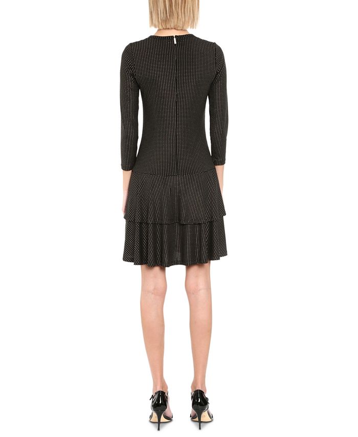 Michael Kors Plus Size Metallic-Dot Double-Tiered Dress - Macy's