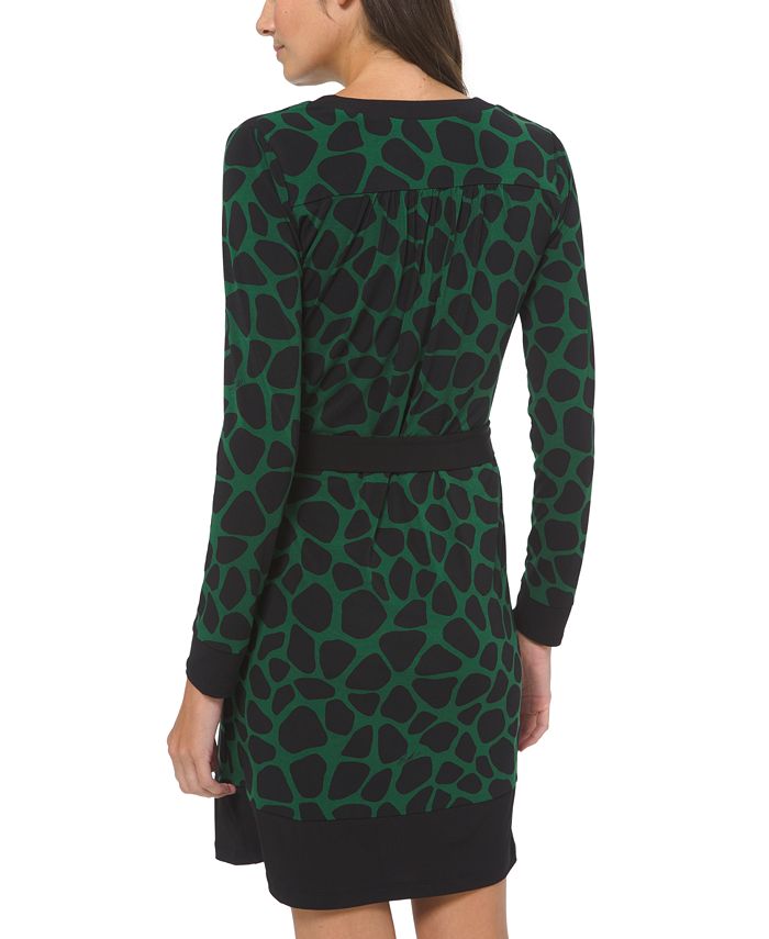 Michael Kors Plus Size Printed Contrast-Trim A-Line Dress - Macy's