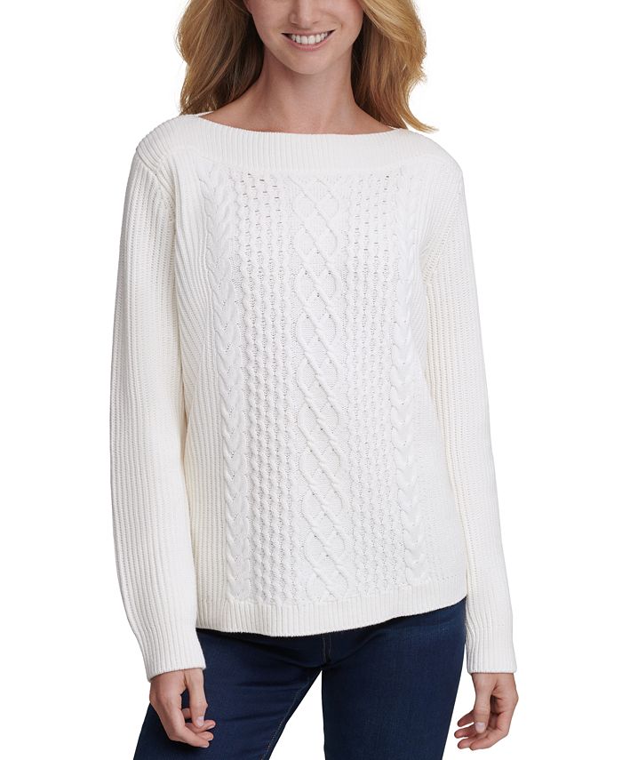 Cable-Knit Boat-Neck Sweater & Reviews - Sweaters - Women