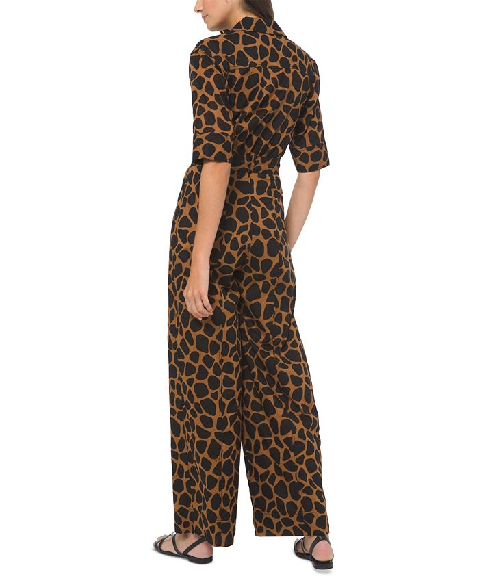 Michael Kors Printed ElbowSleeve Jumpsuit Macy's