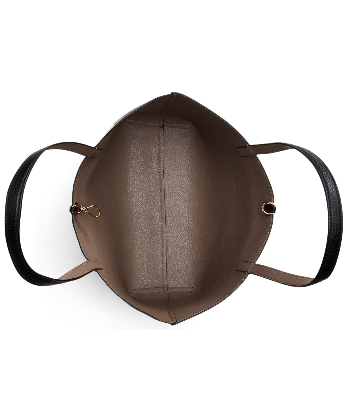 Ralph Lauren Reversible Shoulder Bag In Black And Mud In Black,taupe,gold