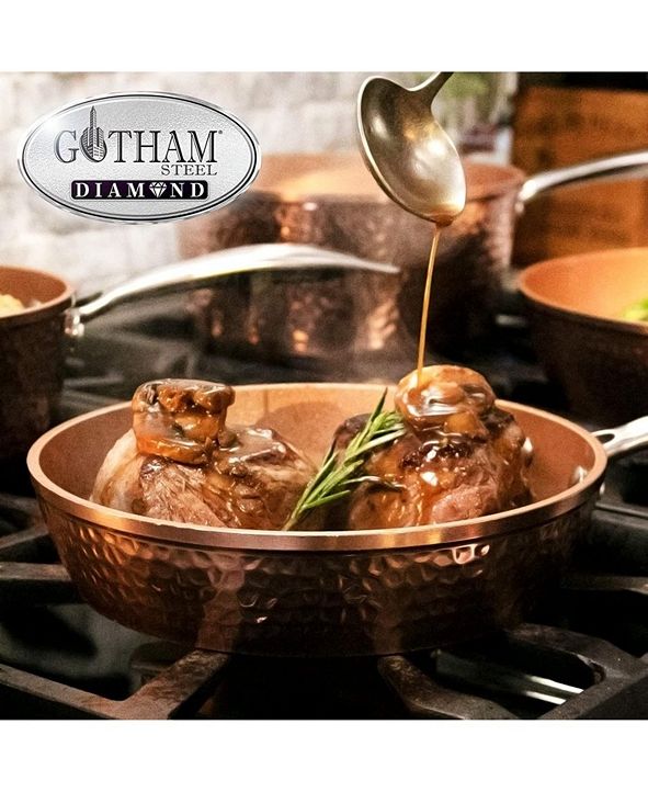 Gotham Steel Diamond 10" Hammered Copper Titanium Fry Pan ...