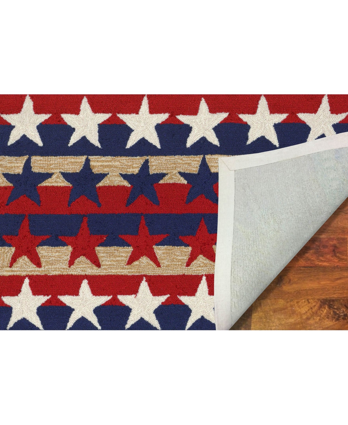 Liora Manne' Frontporch Stars and StripesOutdoor Area Rug - Red