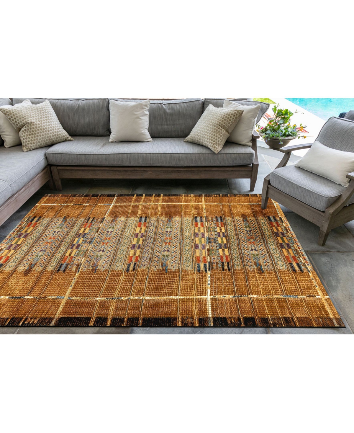 Liora Manne' Marina Tribal Stripe Outdoor Area Rug
