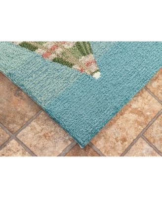 Frontporch Beach Umbrellas Aqua 2' x 3' Outdoor Area Rug