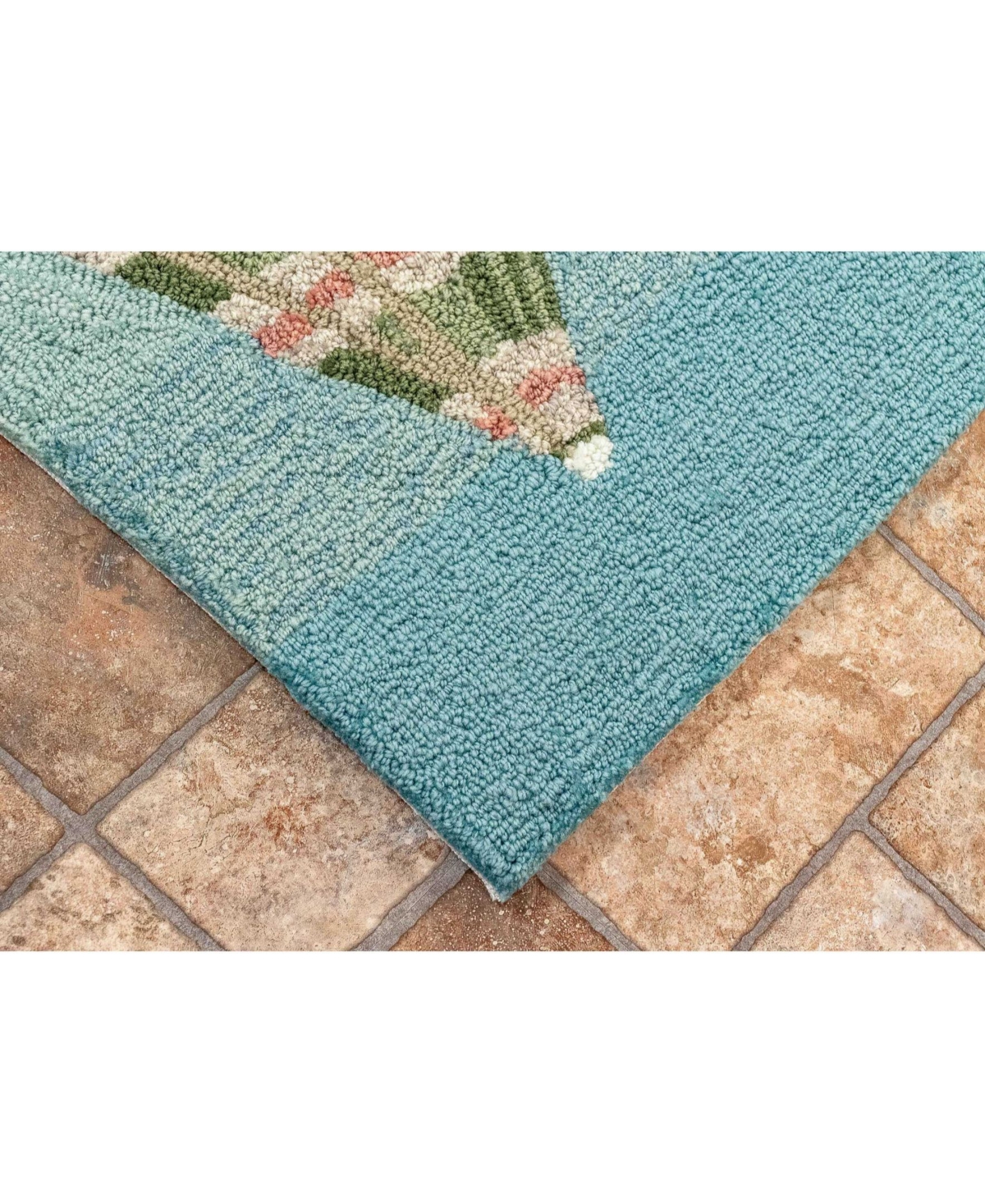 Liora Manne' Frontporch Beach UmbrellasOutdoor Area Rug - Aqua