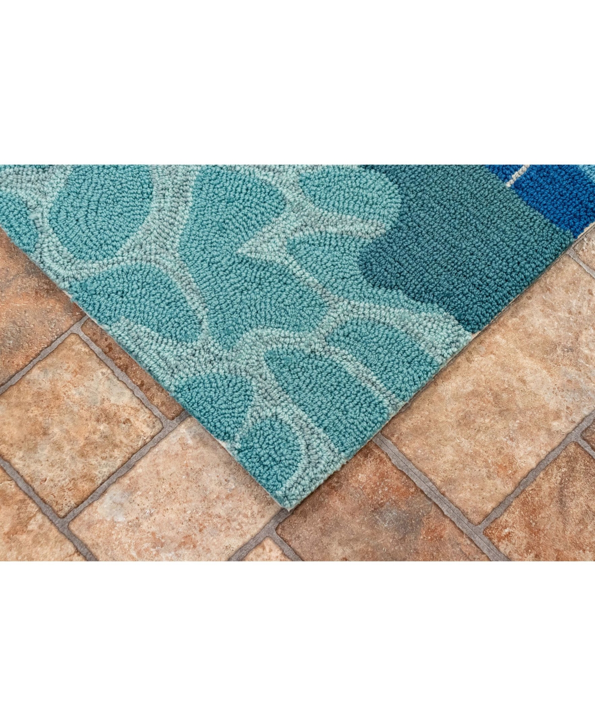 Liora Manne' Frontporch This Way To The PoolOutdoor Area Rug - Aqua