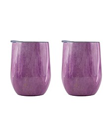 12 Oz Geode Decal Stainless Steel Wine Tumblers, Pack of 2