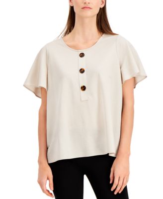 Alfani - Flutter Sleeve Top